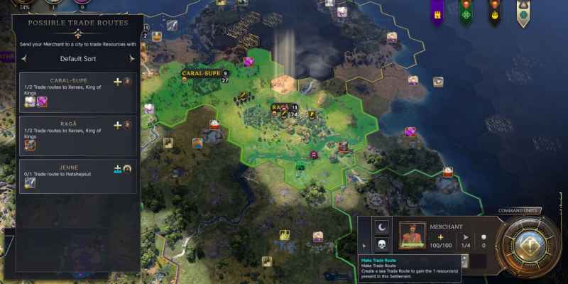 Как настроить торговые пути в Civ 7