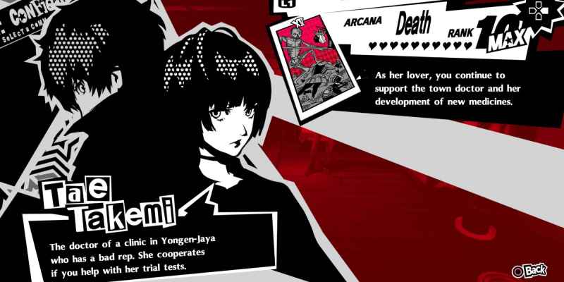 Persona 5 Royal Tae Takemi Confidant руководство