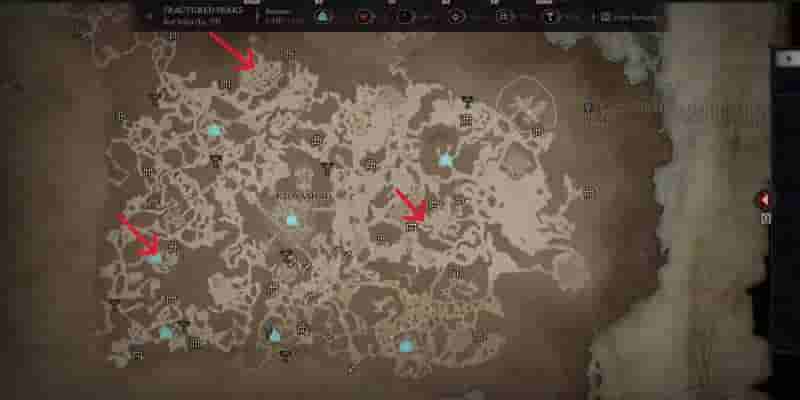 Diablo 4: все локации крепостей в расколотых вершинах