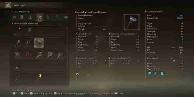 Elden Ring: Где найти подсвечник для черепных сосудов