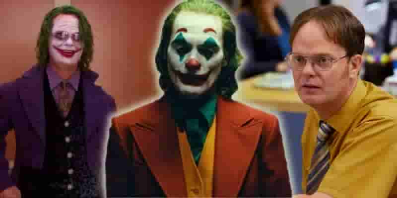 Joker 2 Set Photos Хоакин Феникс в костюме в стиле Дуайта Шрута