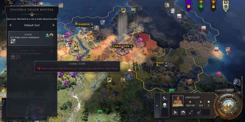 Как настроить торговые пути в Civ 7