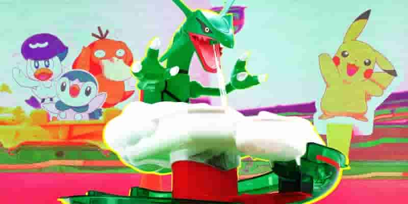 Pok&eacute;mon приглашает вас поиграть с едой на новой горке с лапшой Rayquaza