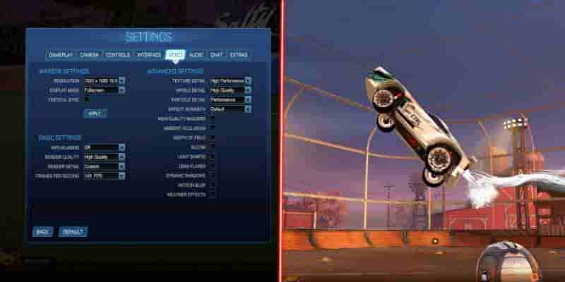 Гайд по лучшим настройкам Rocket League