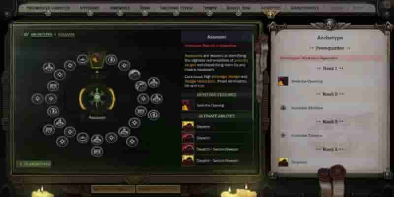 Warhammer 40K: Rogue Trader - каждый архетип, ранговый 
