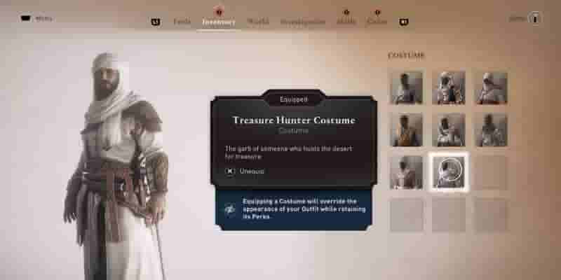 Assassin&rsquo; s Creed Mirage: Как получить костюм охотника за сокровищами