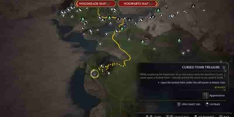 Hogwarts Legacy : Гайд по поиску сокровищ Проклятой гробницы