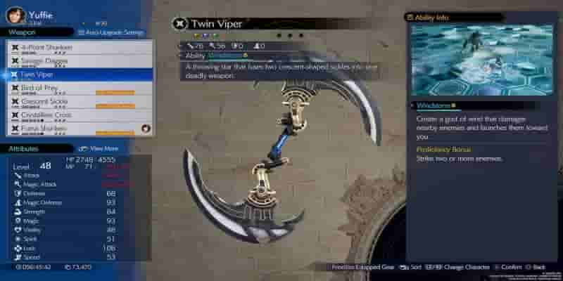 Final Fantasy 7 Rebirth: Все оружие для Юффи, рейтинг