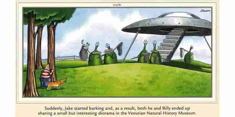  10 забавных комиксов The Far Side с участием инопланетян