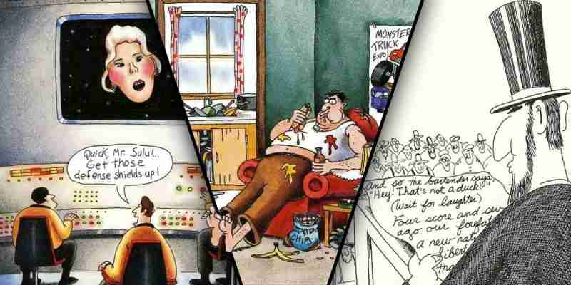 10 лучших комиксов Far Side, действие которых происходит в кинотеатрах (которые актуальны и сегодня)