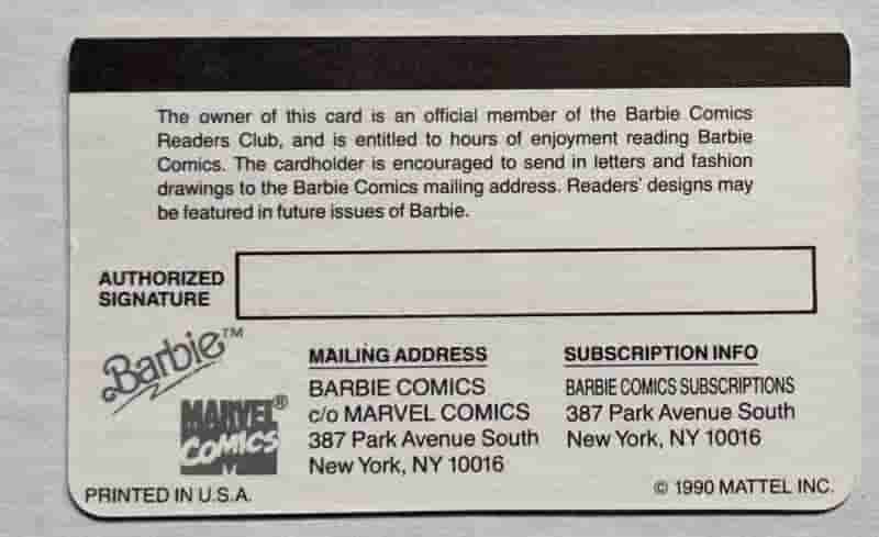 Когда Marvel выпустила комиксы о Барби, в комплект поставки вошли Барби...кредитные карты