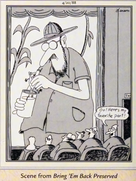10 лучших комиксов Far Side, действие которых происходит в кинотеатрах (которые Актуальны и сегодня)