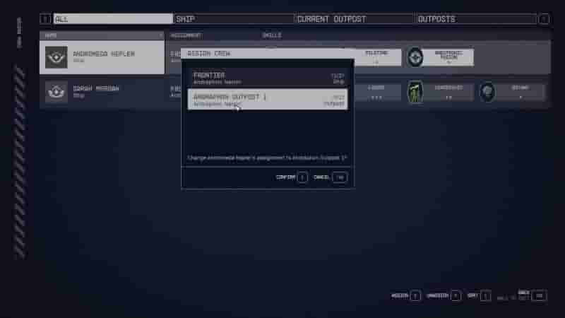 Starfield: Как назначить команду на аванпост