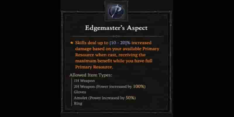 Diablo 4: Edgemaster's Aspect Гайд